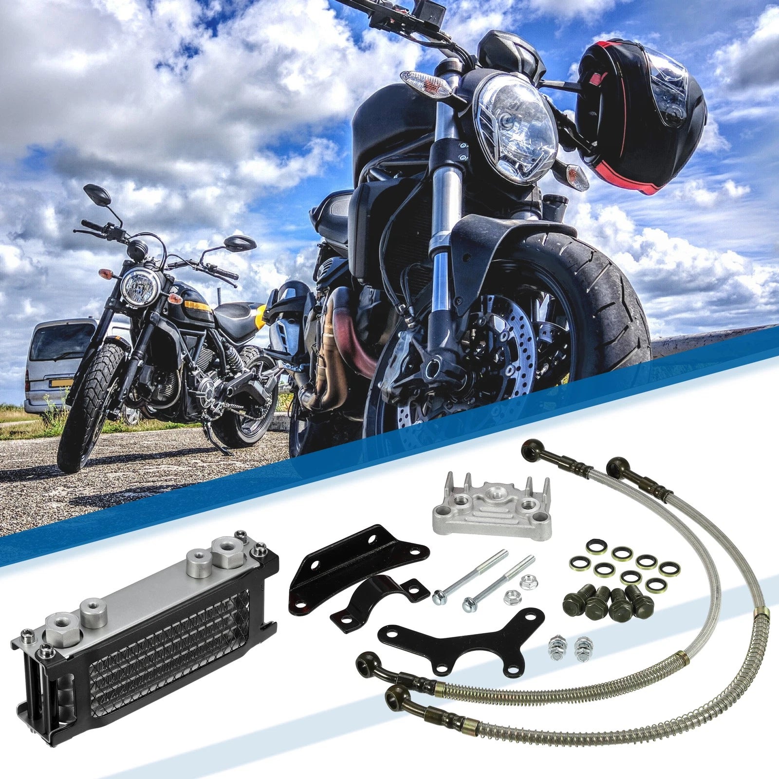 Engine Oil Cooler Radiator Kit Replacement for Universal Pit Bike (2001–2020)