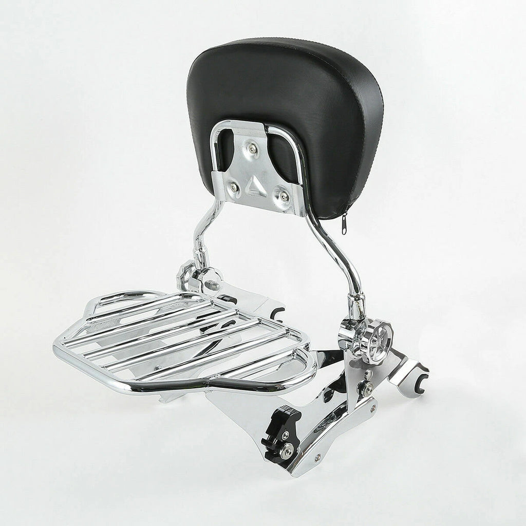 Sissy Bar Luggage Rack Backrest Docking Kit for Harley Touring (2014–2024) Chrome