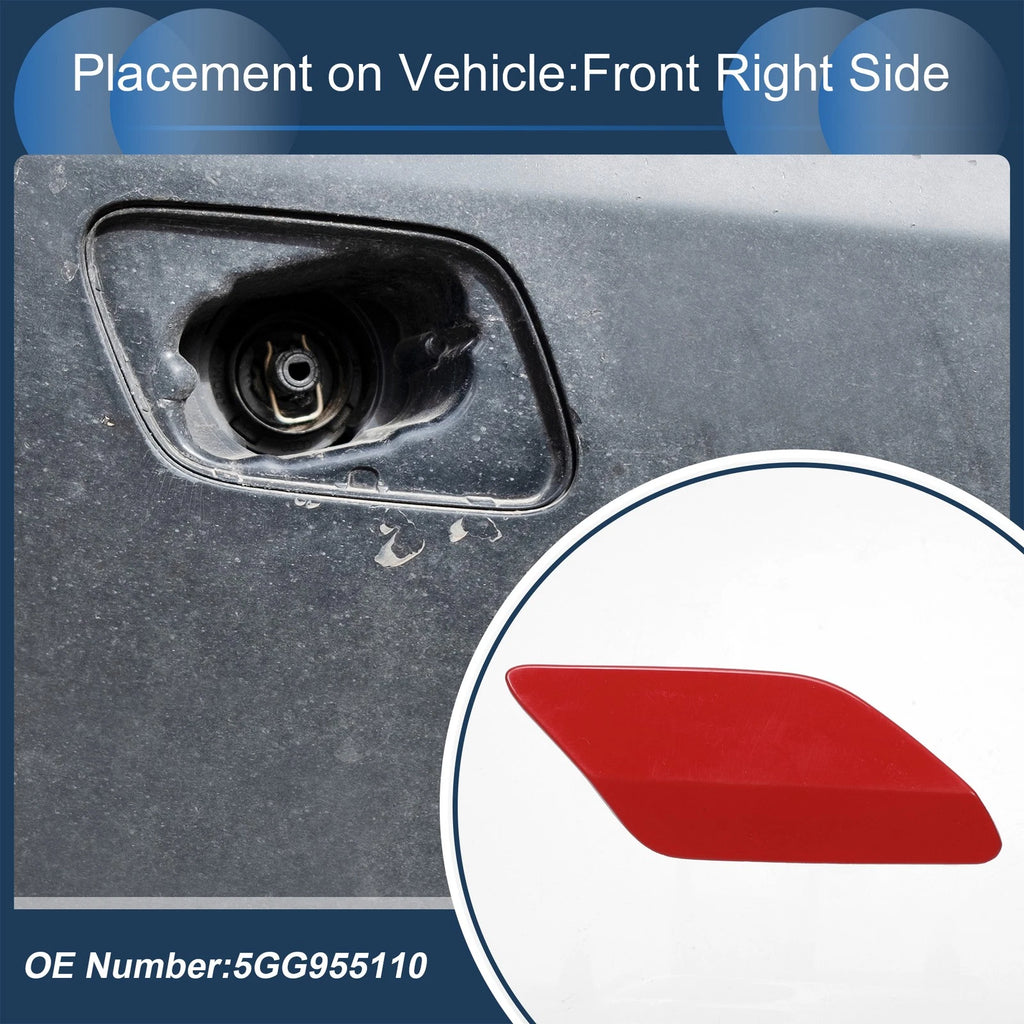 Front Right Washer Nozzle Cover Cap for VW Golf MK7 (2013–2016) Red 1 Pcs