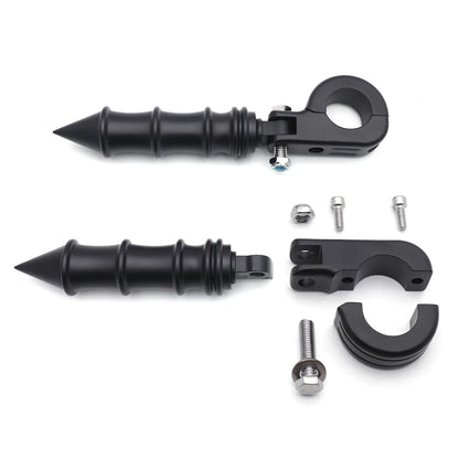 1.25" Black Bamboo Foot Peg w/ P-Clamp for Honda GoldWing VTX1300 Shadow Valkyrie