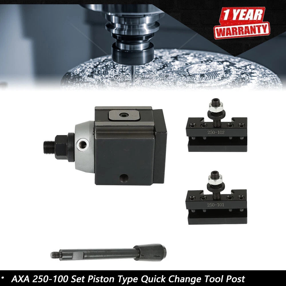 Set of 2 Piston Type Quick Change Tool Post Holders for Lathe 6-12"
