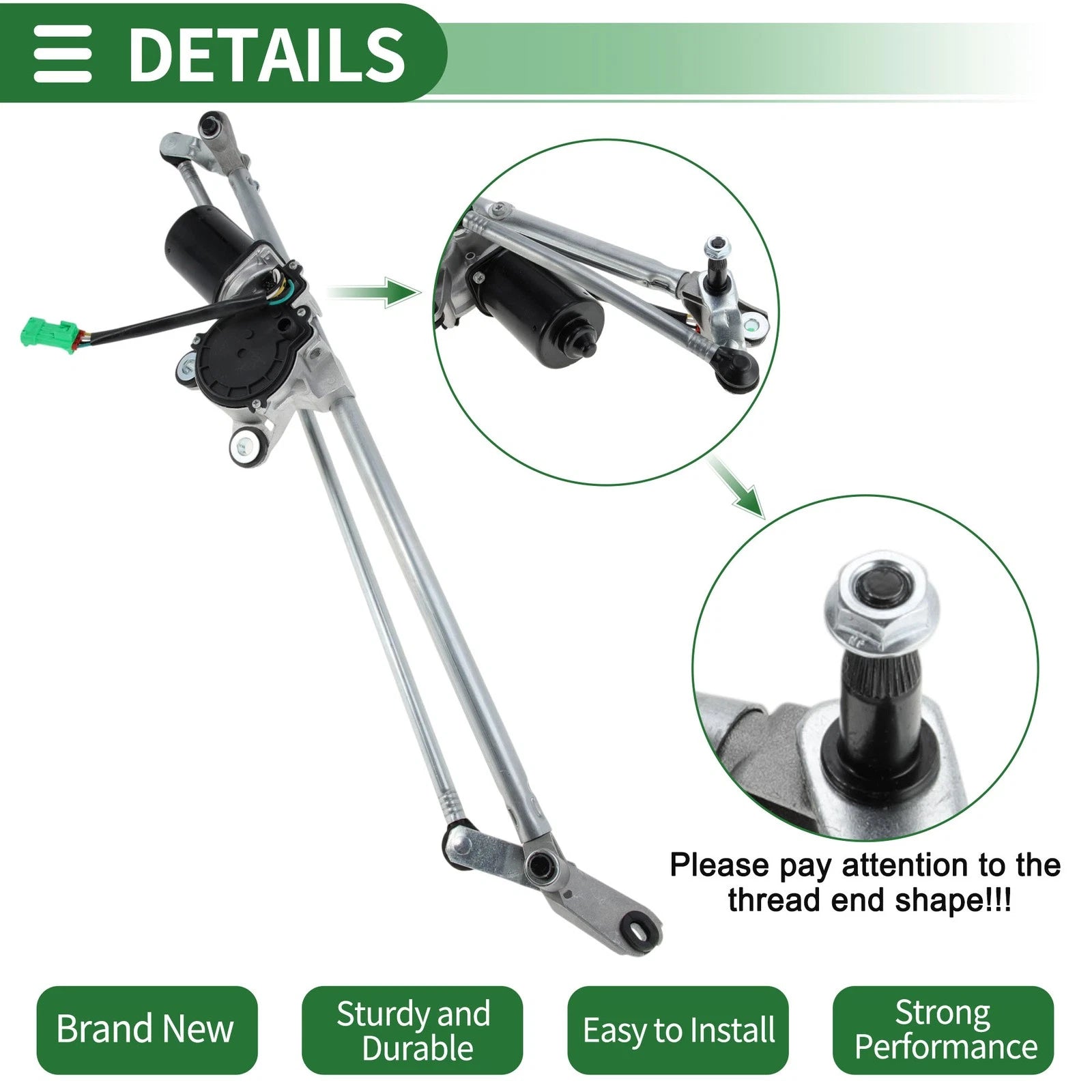 Front Windshield Wiper Motor Linkage Assembly for Saab 9-3 (2003–2011) No.12755304