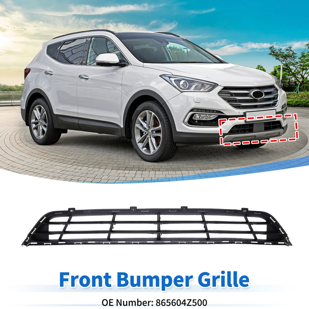 Lower Grille Front Bumper Grille Replacement for Hyundai Santa Fe (2017–2018)