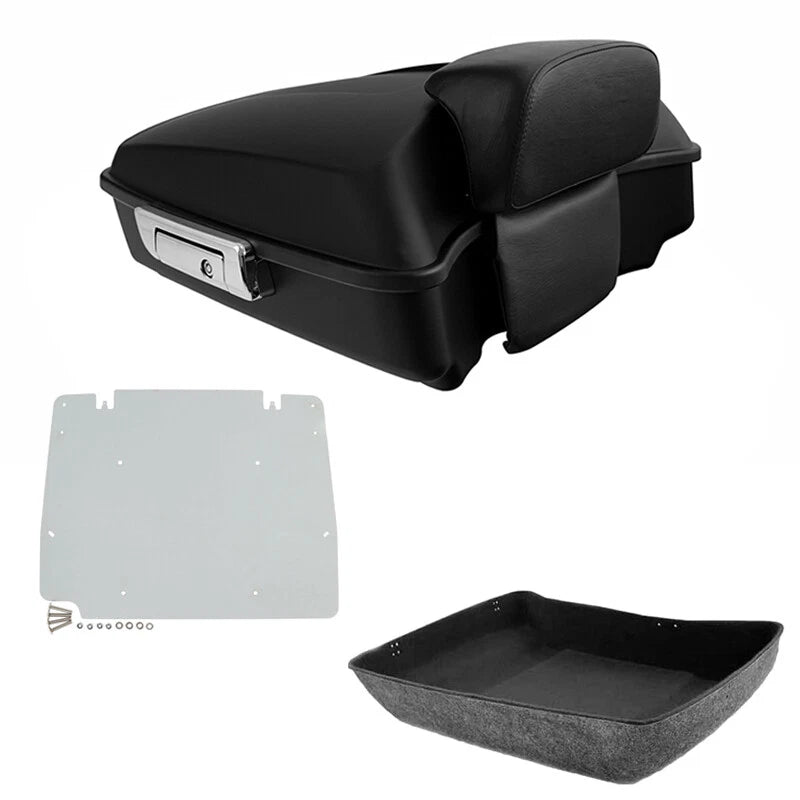Matte Chopped Trunk Backrest Pad Plate for Harley Touring Road Glide (2014–2026)