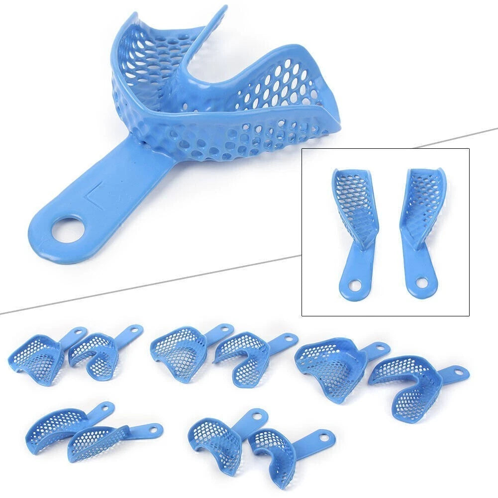 10PCS Autoclavable Plastic-Steel Impression Trays for Dental Use