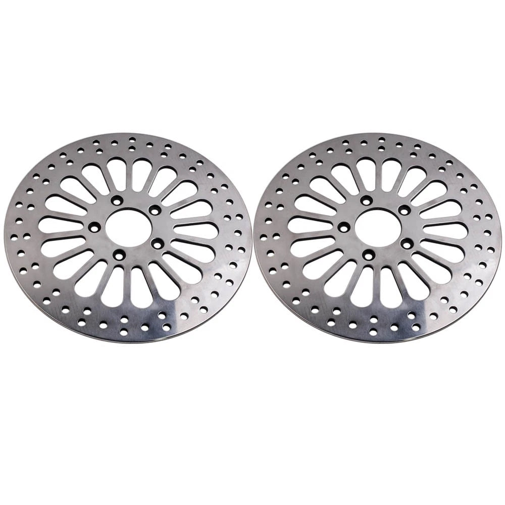 2X 11.8" Polished Front Brake Rotor Disc for