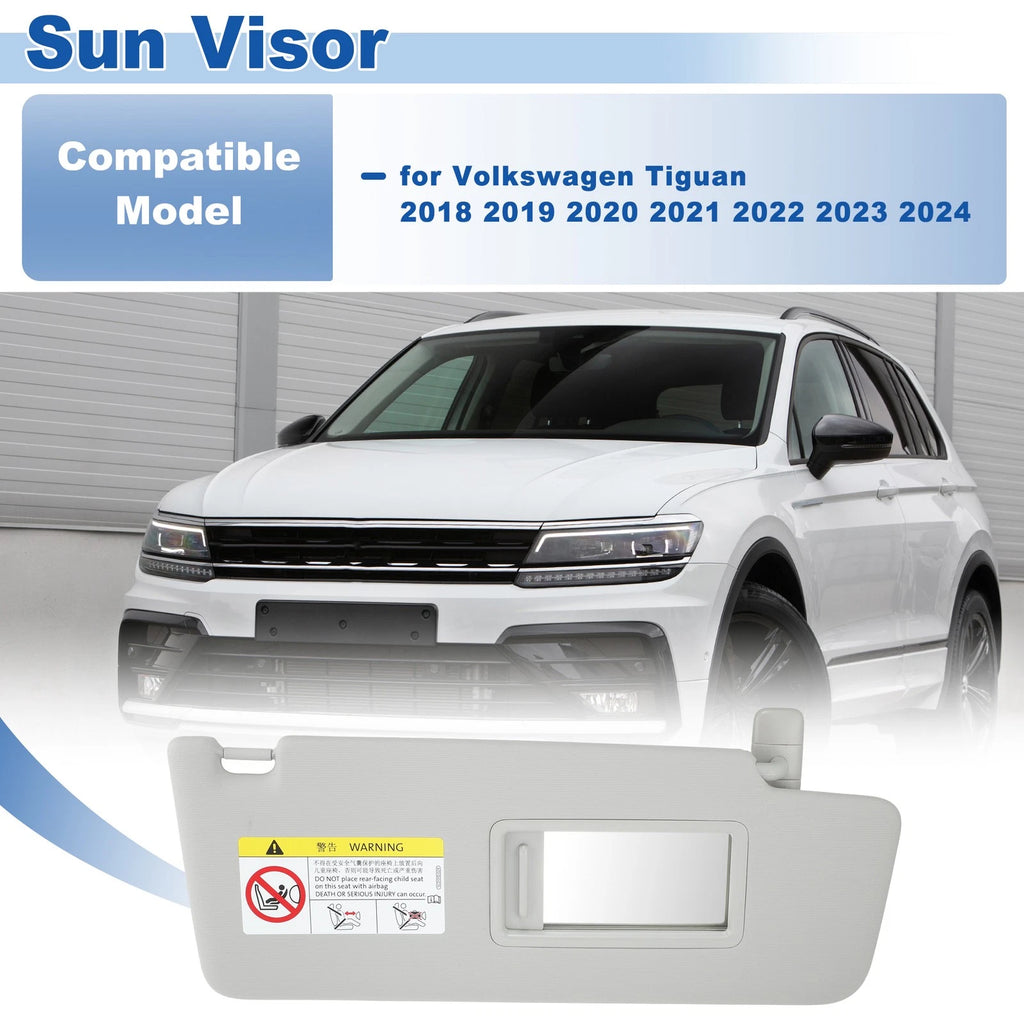 Right Passenger Side Sun Visor Replacement for Volkswagen Tiguan (2018–2024)