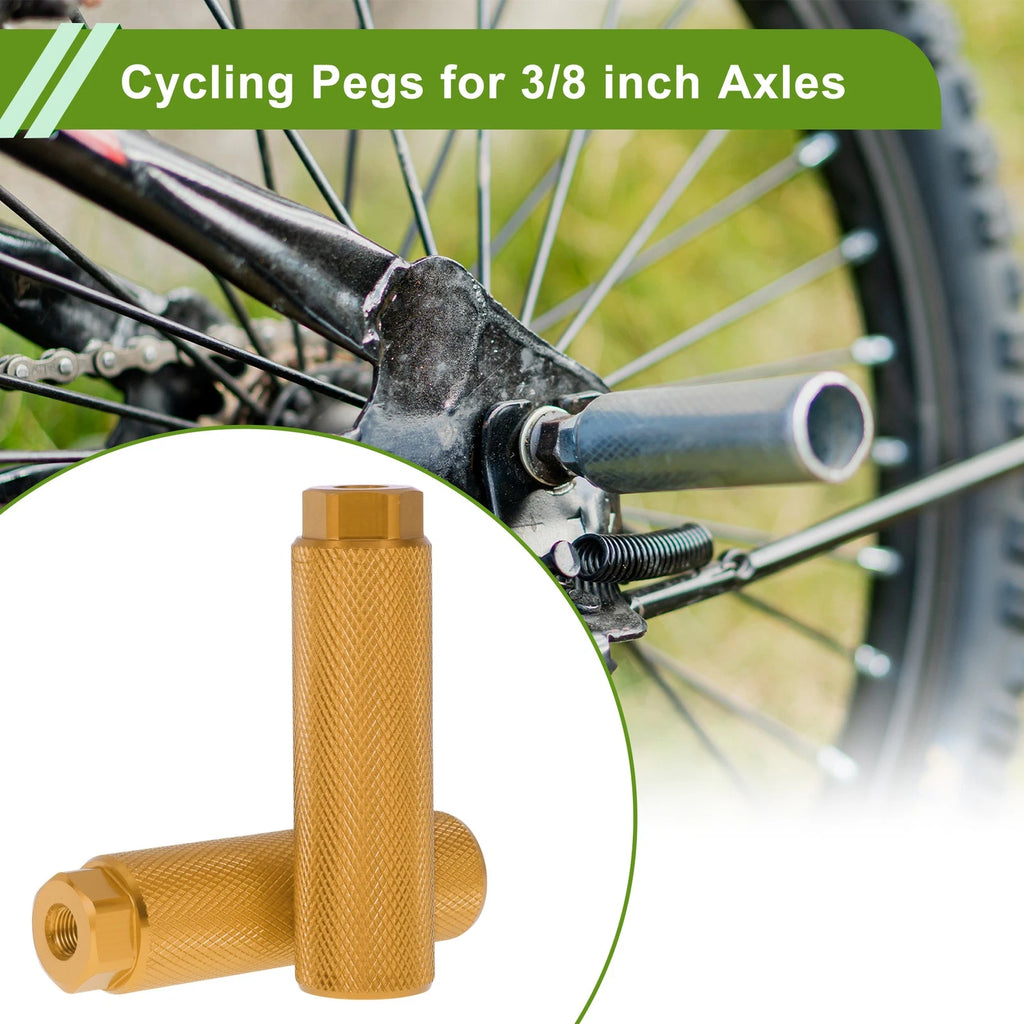 4 Pcs 100mm Bike Foot Pegs Replacement for Bicycle Backseats (Gold)