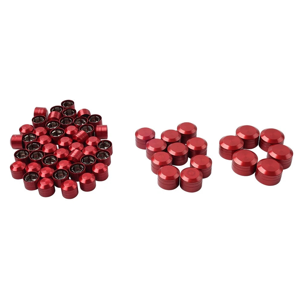 62X Engine Bolt Caps Cover Kit for Harley Road King Street Glide (2007–2016) Red