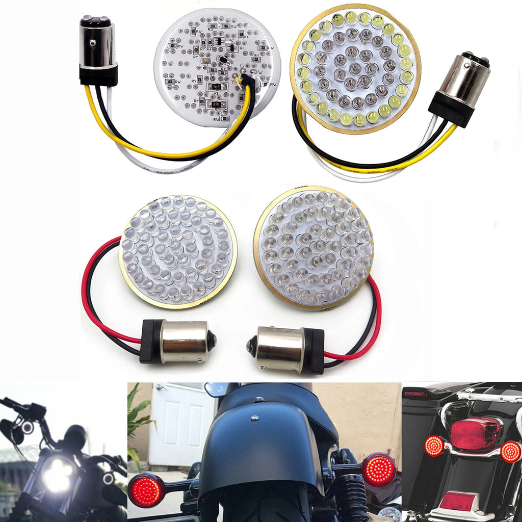 2X LED Turn Signal Light Inserts for Harley Davidson (1157 & 1156)
