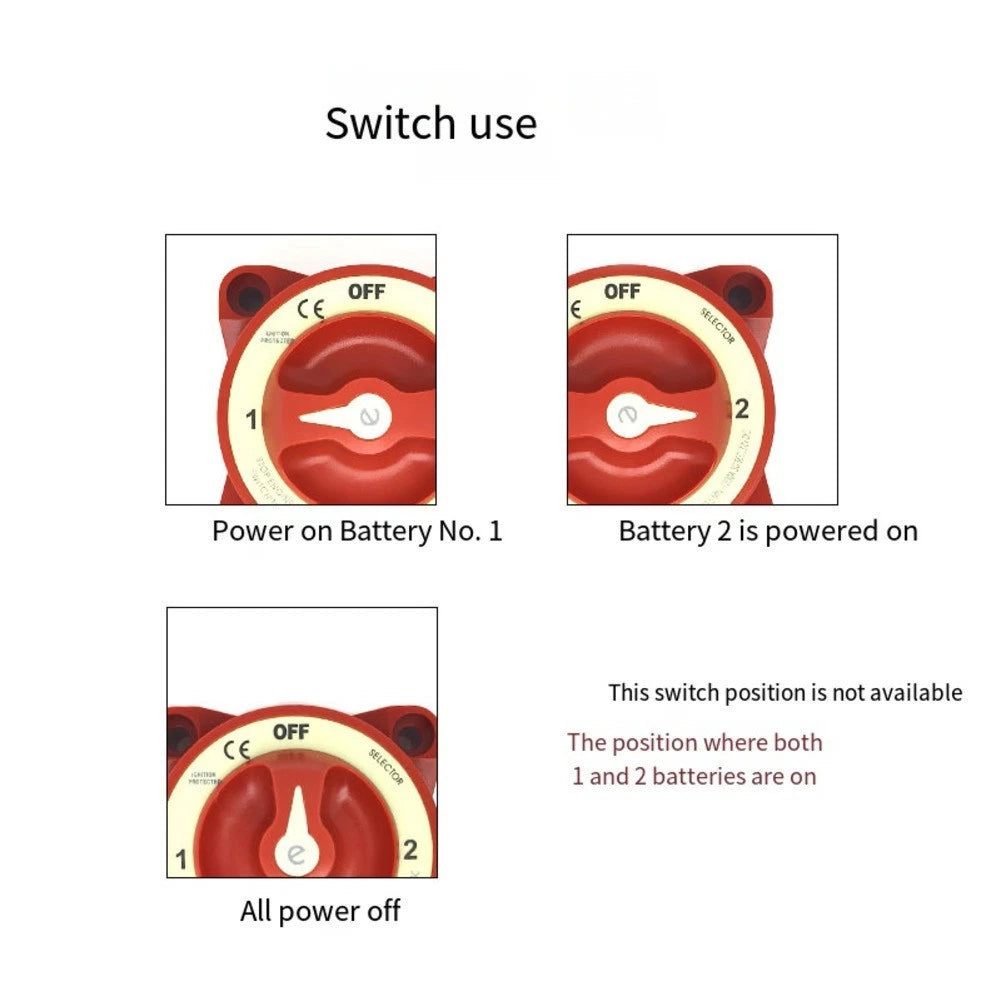 Battery Switch for RV (12V DC Power Load, Alternator Field Disconnect)