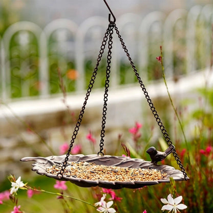 Hanging Leaf Bird Feeder for Outdoor Backyard Patio