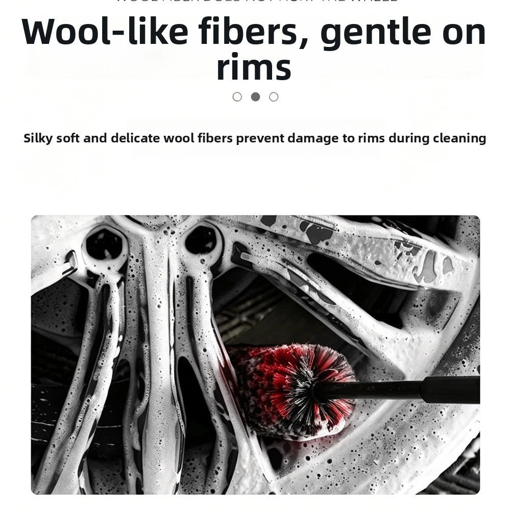 2X Long Handle Car Wheel Brush Set for Most Vehicles (Flexible Design)