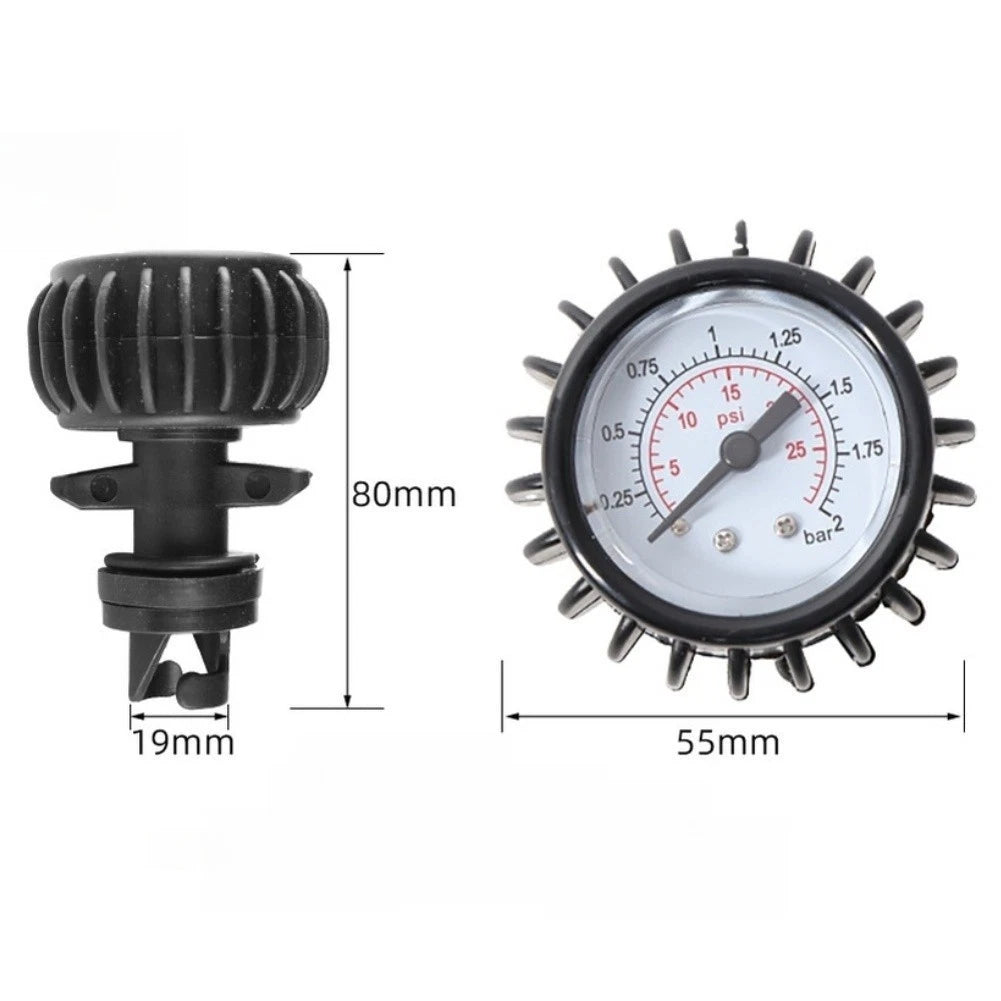 Pressure Gauge for Paddleboard Boat (Inflatable Adapter, ABS Construction)