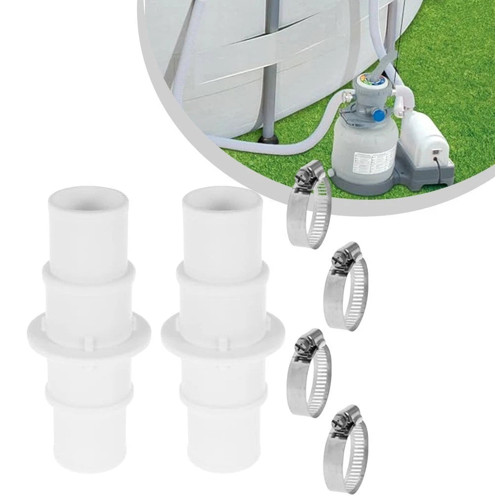 Pool Hose Connector Set with Stainless Steel Clamps for Enhanced Reliability