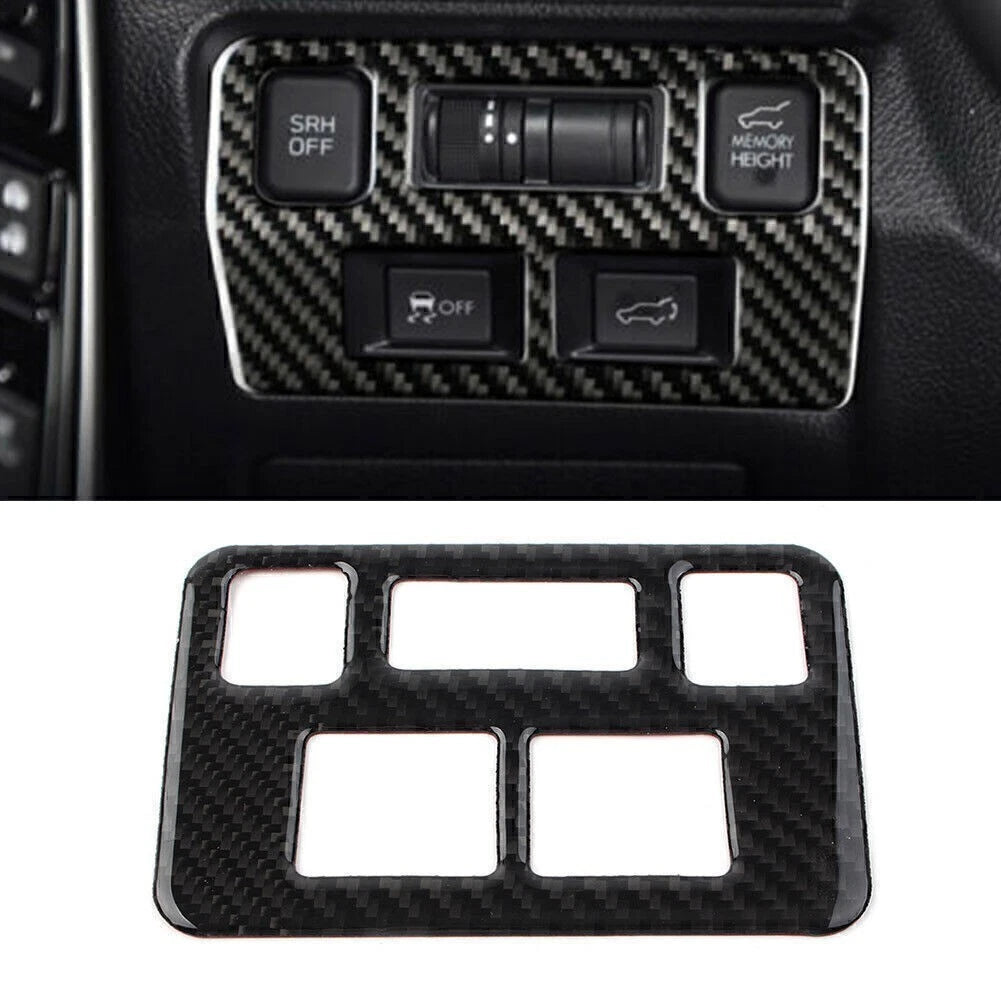 Carbon Fiber Headlight Button Frame Cover Trim for Subaru Forester (2013–2018)