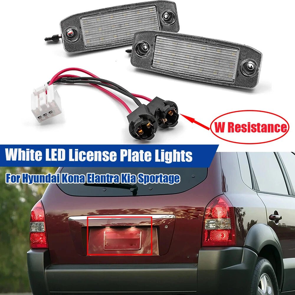 2X LED License Plate Lights for Hyundai Tucson (2005–2009) Kia Sportage (2011–2024)