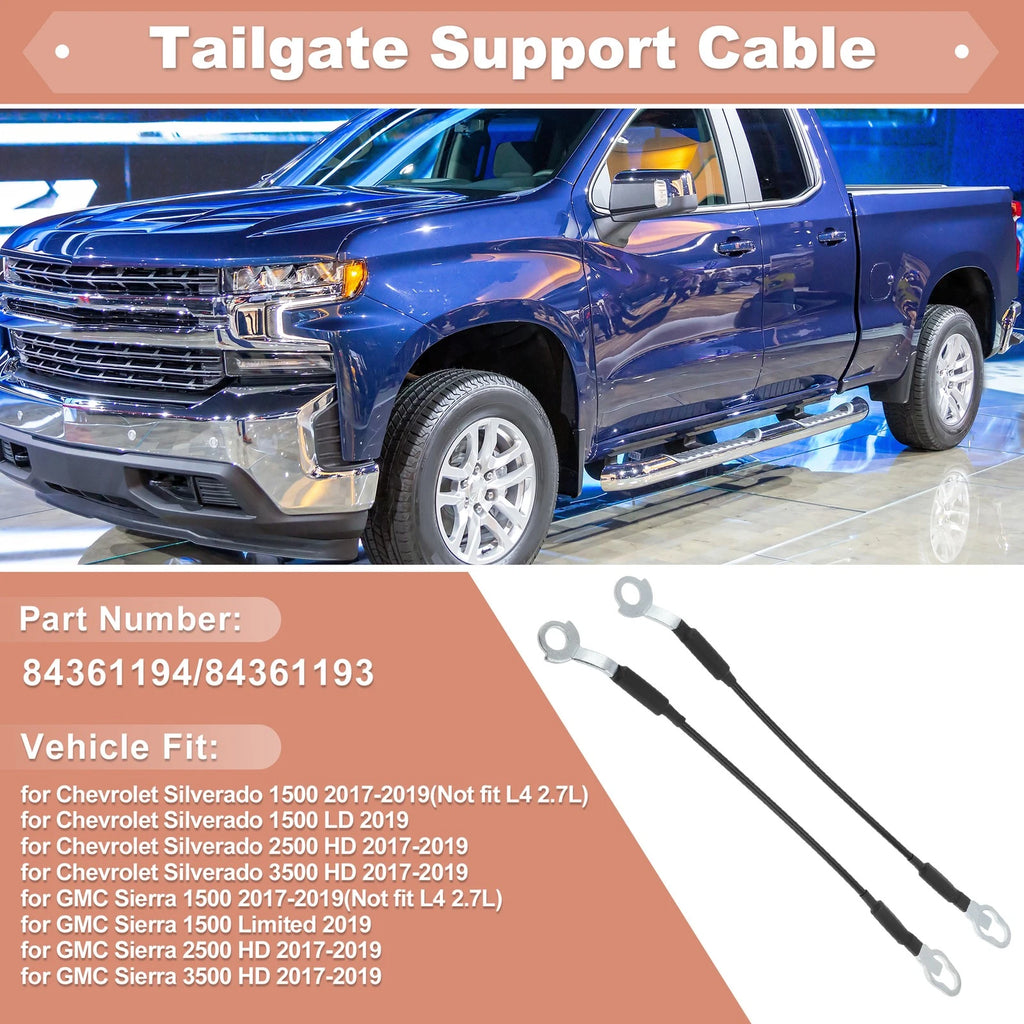 Left Right Tailgate Support Cable Replacement for Chevy Silverado 1500 (1999–2006)