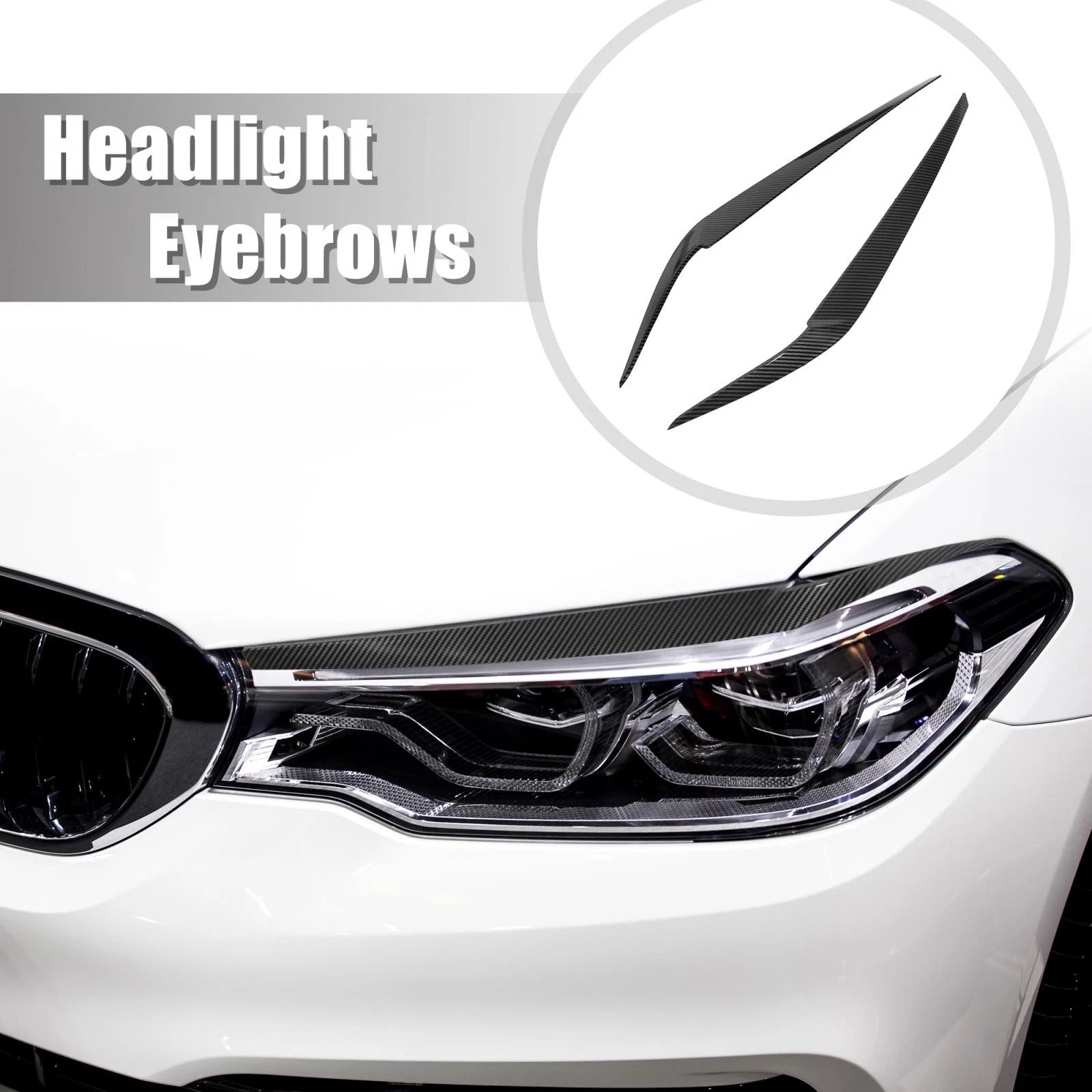 Headlight Eyelid Cover Decoration Pair for BMW 5 Series G30 (2017–2022)