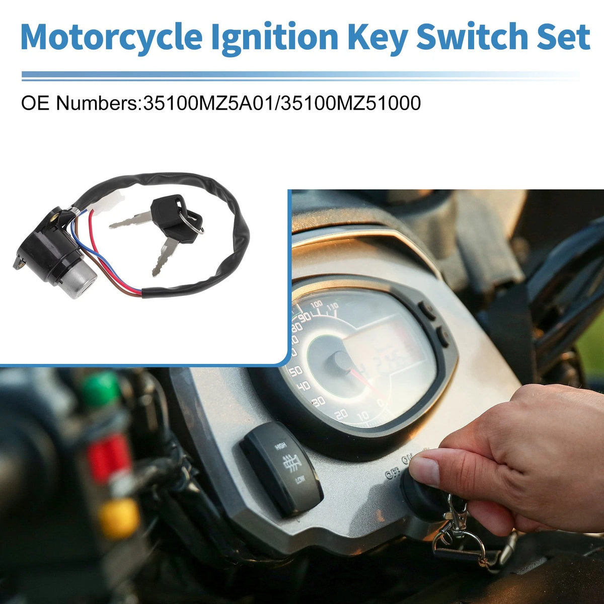 Ignition Key Switch Replacement for Honda Magna 750 Deluxe VF750CD (1995–1996)