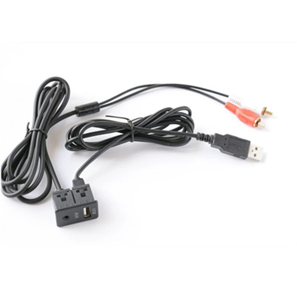 3.5mm Car AUX USB Female to 2 RCA Male Stereo Socket Extension Cable