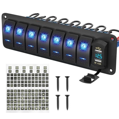 8 Gang Rocker Switch Panel for Outdoor Adventures