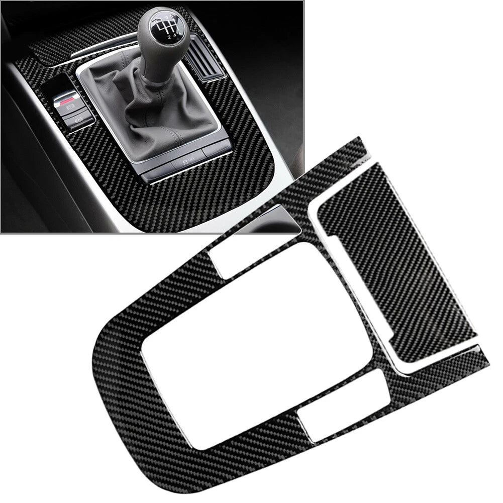 Center Console Gear Shift Panel Cover Carbon Fiber for Audi A4 S4 A5 (2008–2020)