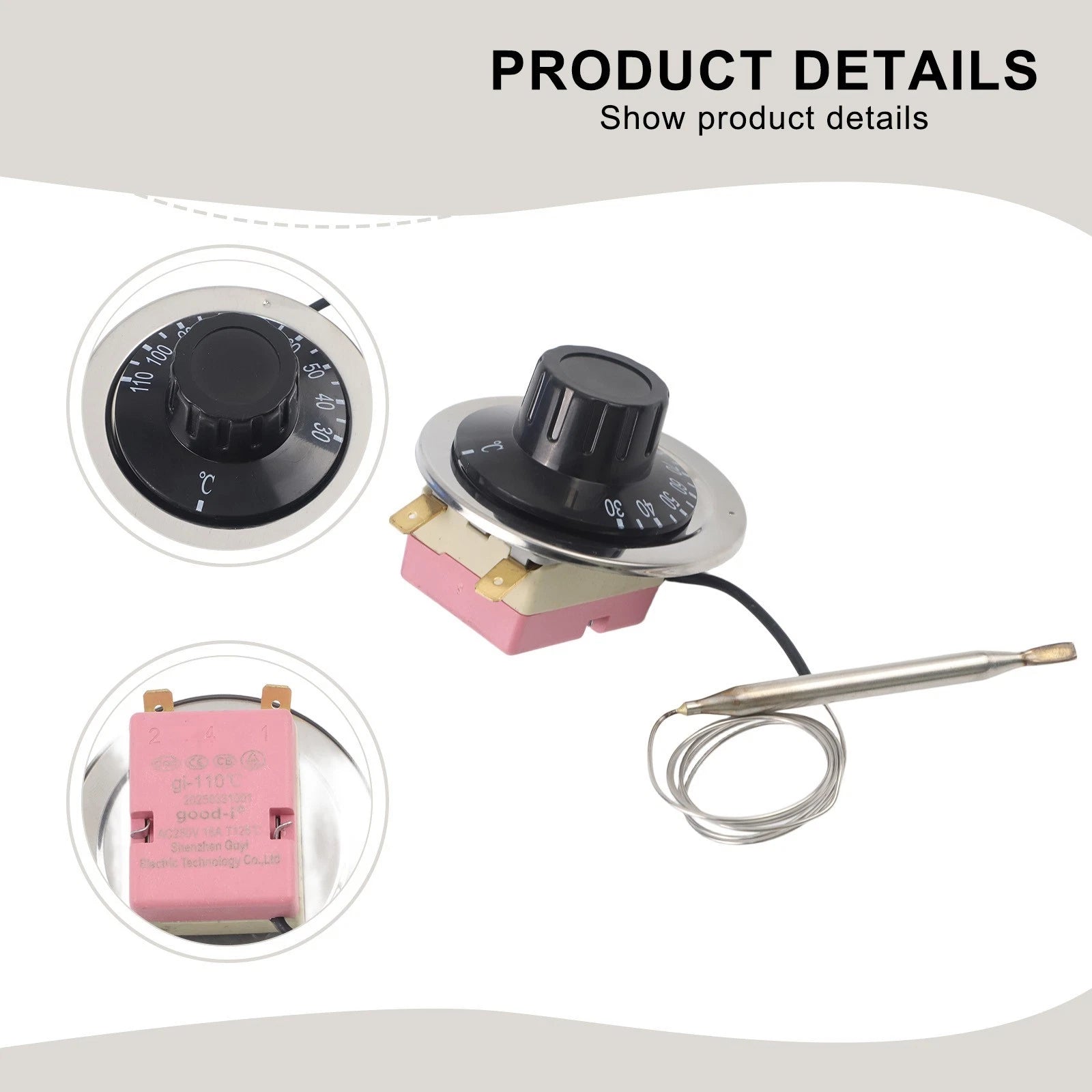 Temperature Control Dial Switch 50-300°/60-200/30-110 for