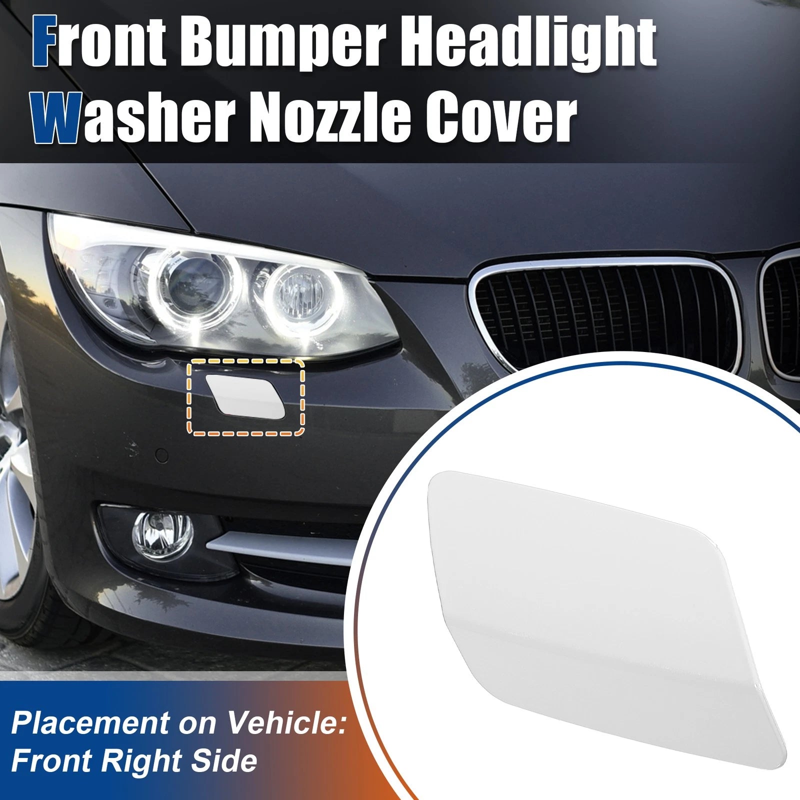 Right Side Front Bumper Washer Nozzle Cover Replacement for BMW E92 E93 (2011–2013)