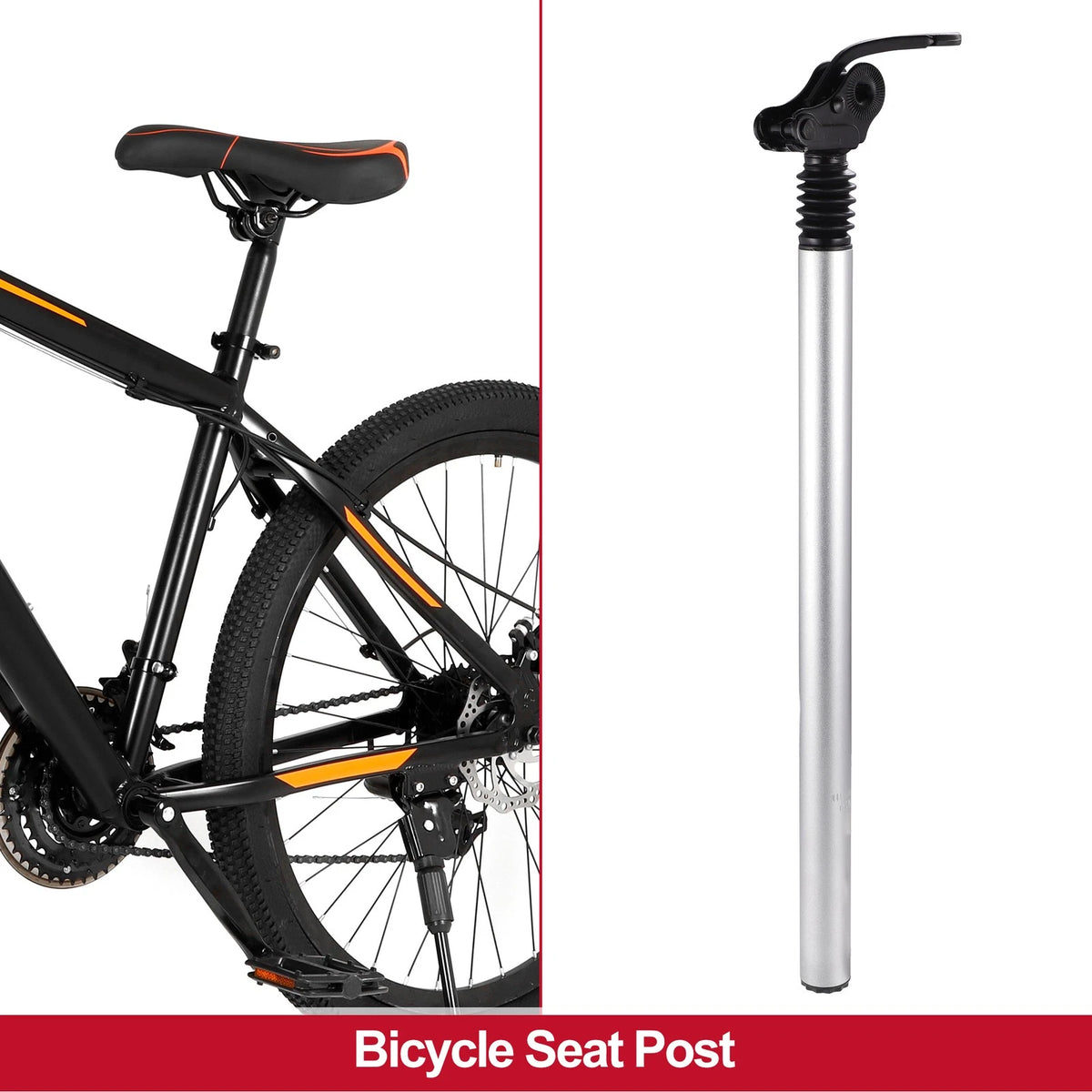 Adjustable Seat Post for MTB Mountain Bicycle 31.8x550mm Silver (Tone)
