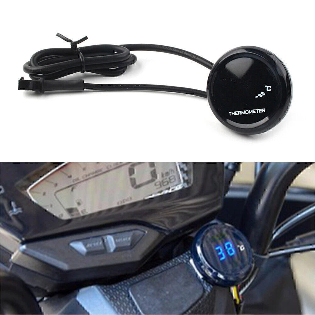LCD Digital Thermometer Water Temperature Sensor Gauge Display Motorcycle