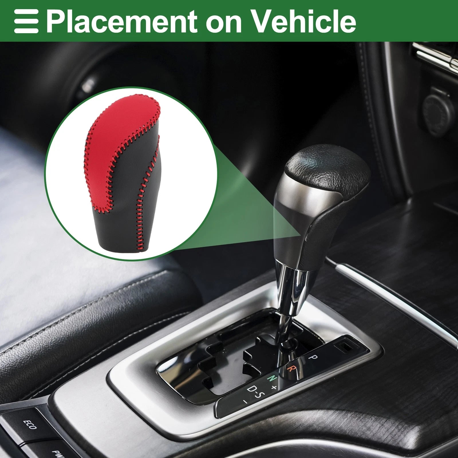 Gear Shift Knob Cover Replacement for Subaru Forester (2018–2023) Black Red