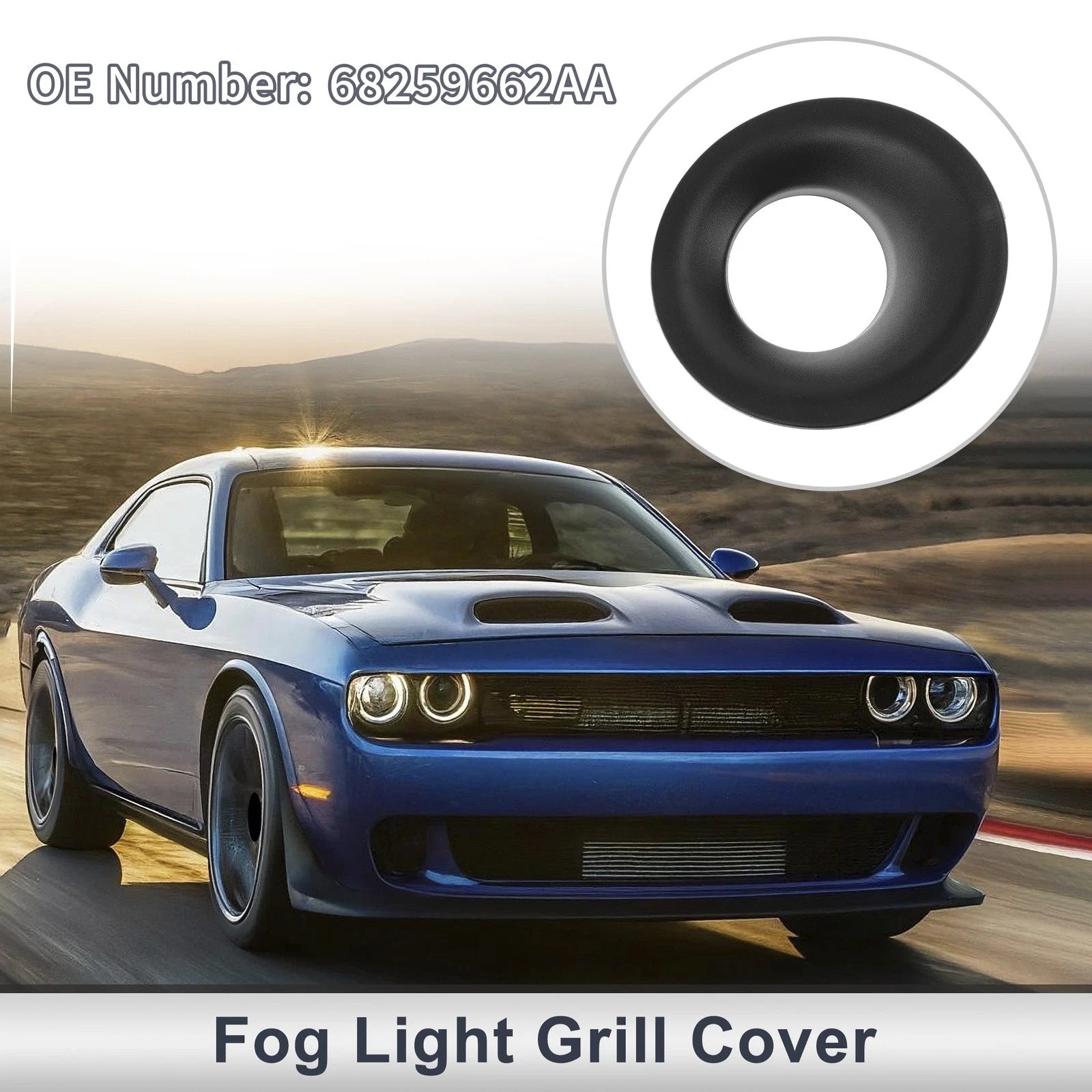 Front Right Fog Light Grill Replacement for Dodge Challenger (2015–2022)