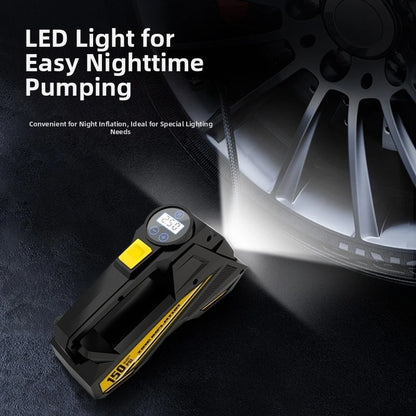 Portable 12V Car Tire Inflator Pump with Digital Display & LED Light