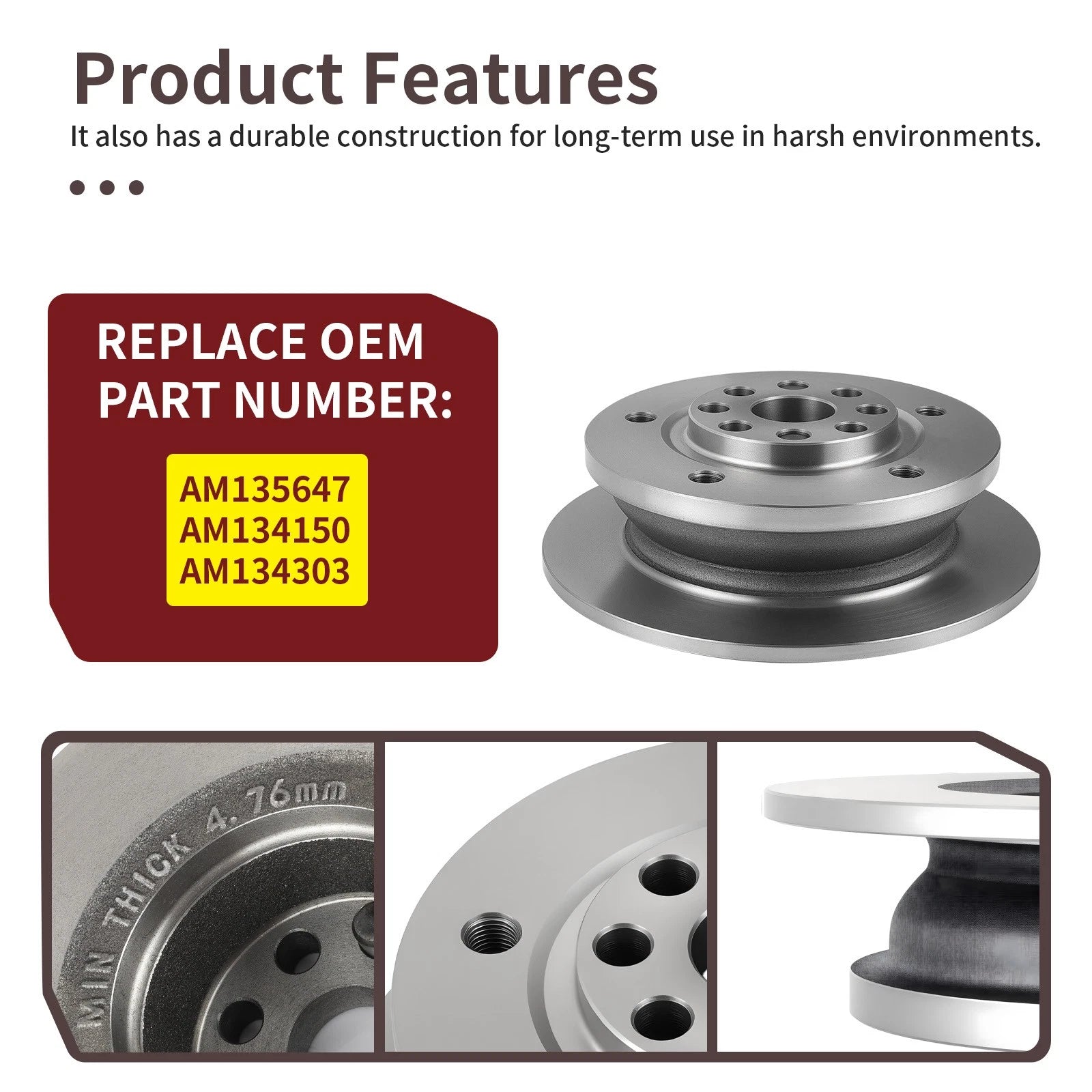 Rear Wheel Brake Disc Rotor Hub for John Deere Gator HPX615E HPX815E (2015–2023)