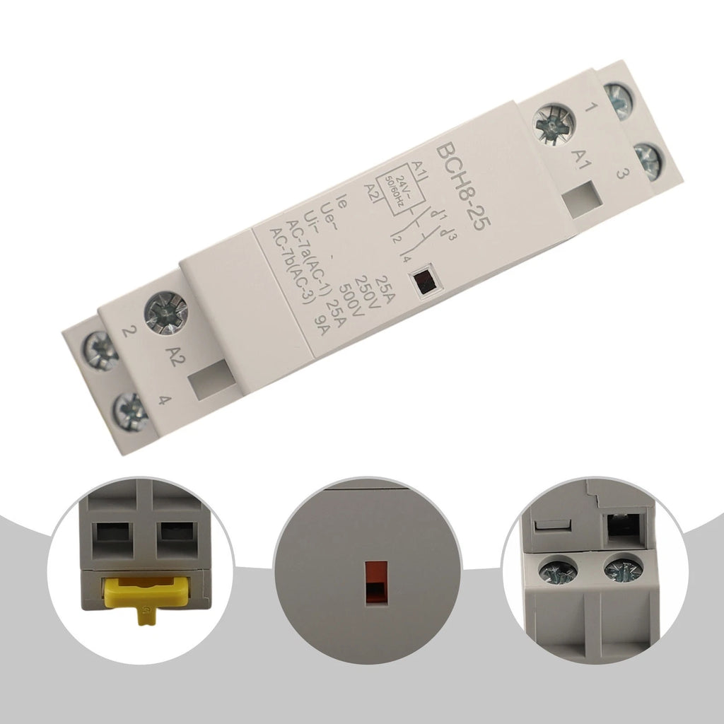 AC Contactor 2P 25A for Modular Rail Lighting Control