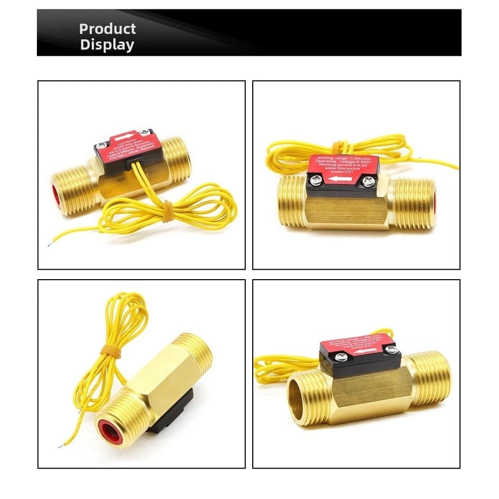 Flow Switch for Industrial Use (1-30 L/min) - Copper Construction