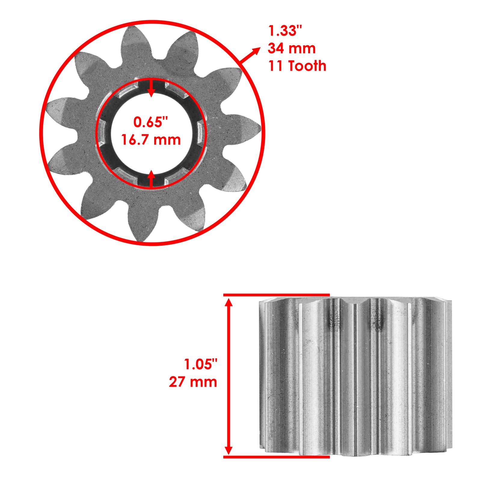 Steering Sector Pinion Gear OEM Replacement for John Deere D160 D170 (2005–2015)