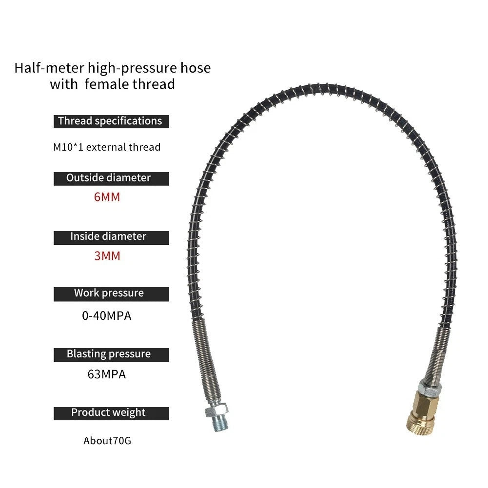 Air Compressor Pump Hose 50cm M10x1 High Pressure 63MPA for Air Pump