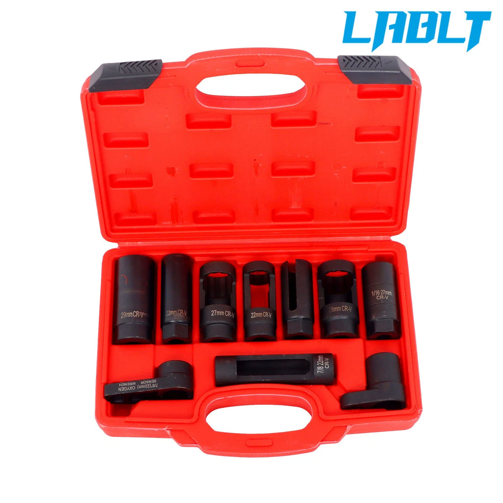 O2 Oxygen Sensor Socket Wrench Set for Universal Vehicles (3/8" & 1/2" Drive)