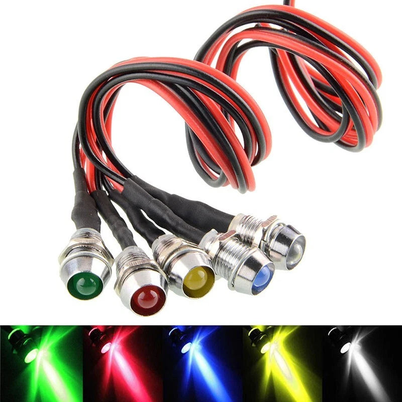 5Pcs LED Indicator Light Bulb Kit for Car Boat (12V)