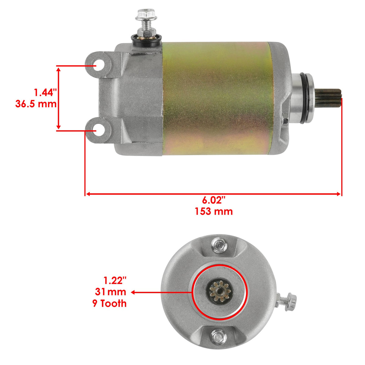 Starter Motor Replacement with Relay Solenoid for Honda Helix 250 (1986–2007)