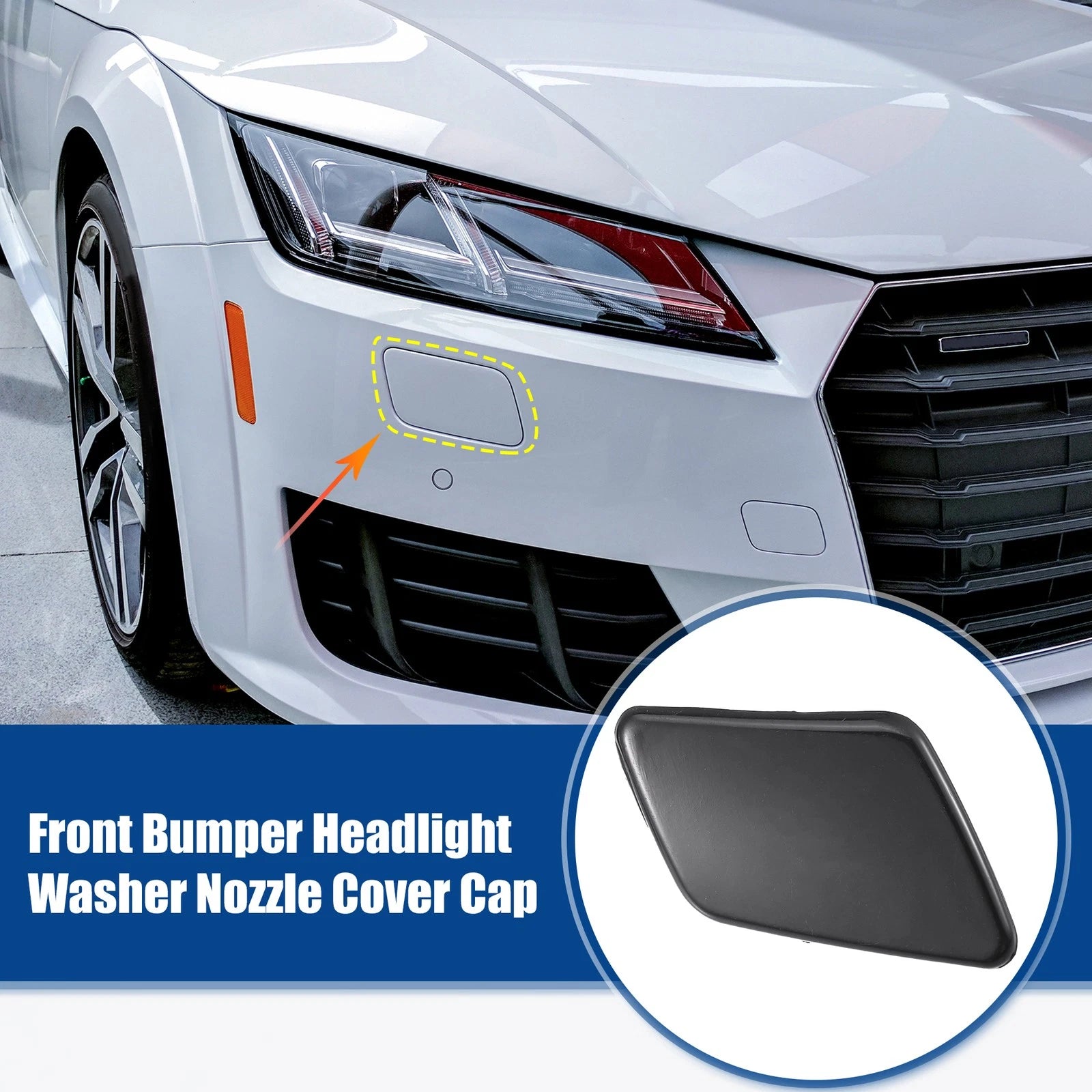 Pair Headlight Washer Nozzle Caps for Volvo S40 (2004–2011)