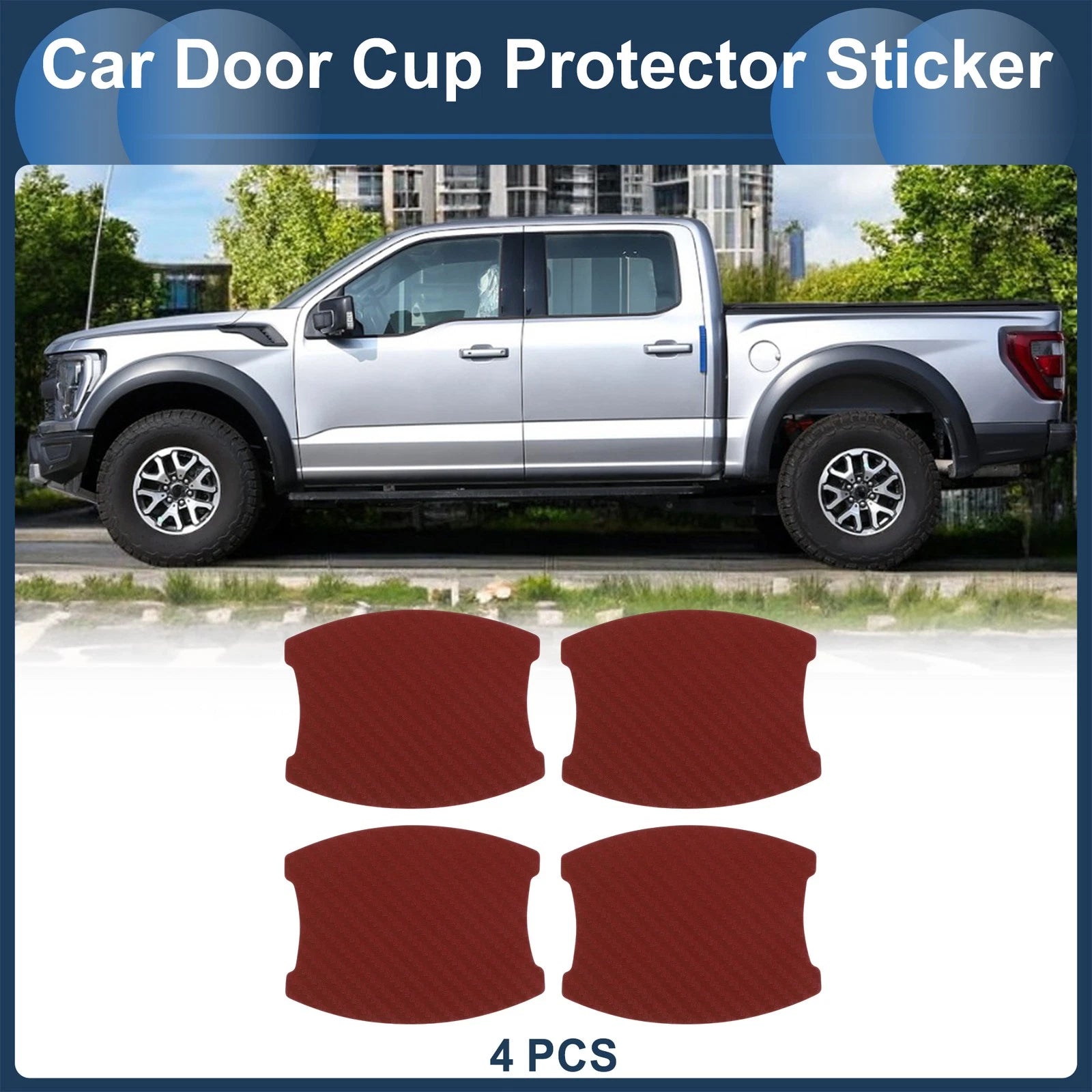 3D Car Door Handle Scratch Protector for Universal Vehicles (68x85mm)
