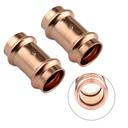 Set of 2 Copper Crimp Fittings for Air Conditioning Systems