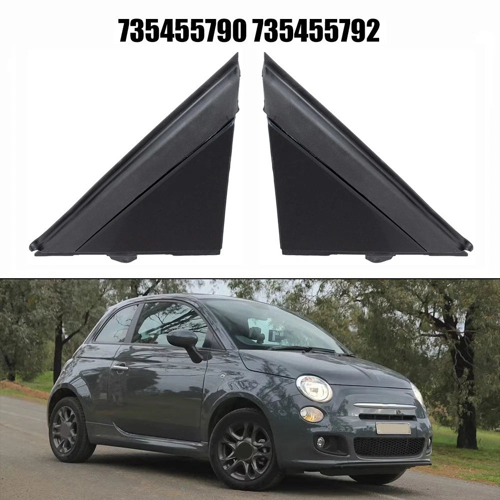 Exterior Mirror Triangle Panel ABS Black for Fiat 500 (2007–Present)