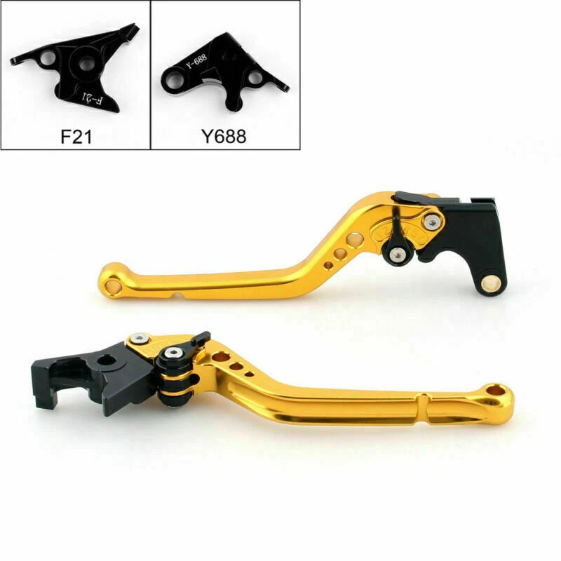 Long Brake Clutch Levers for Yamaha YZF 1000 R1 (1999–2001) Gold T9