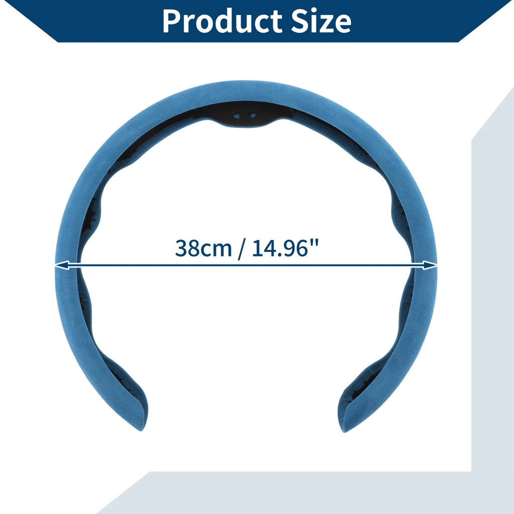 PU Artificial Leather Steering Wheel Cover for Universal Vehicles (14.96")
