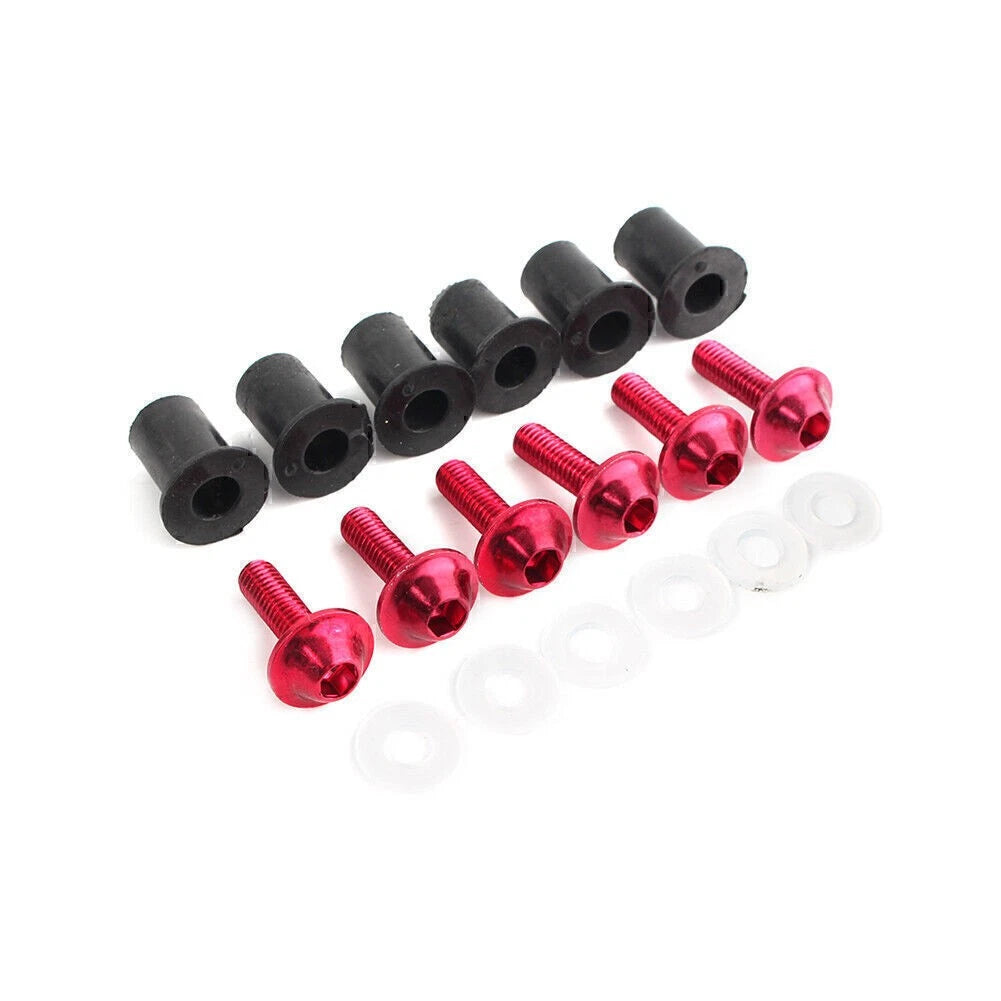 Windscreen Windshield Red Bolts Screw Fixing Kit For Honda CBR250 300 650 900