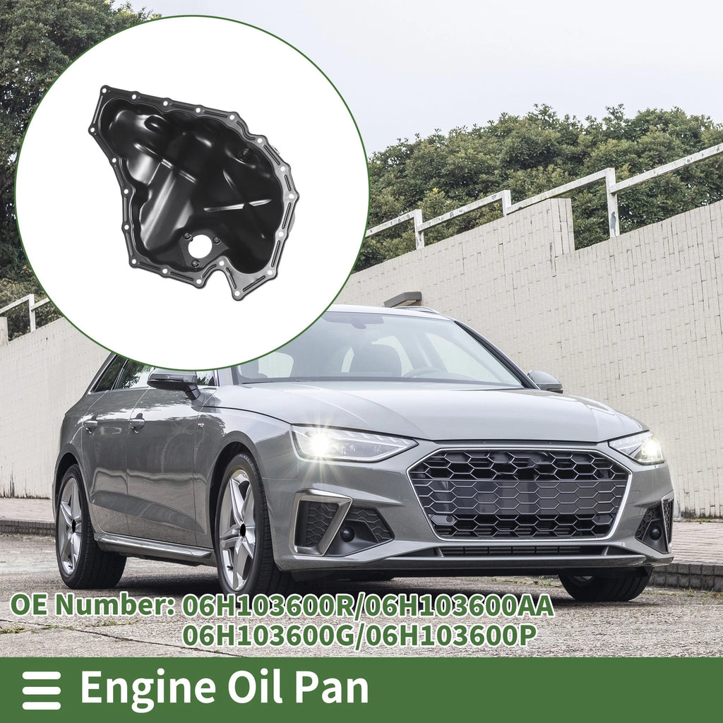 Engine Oil Pan Replacement for Audi A4 2.0L (2009–2016) Iron Black